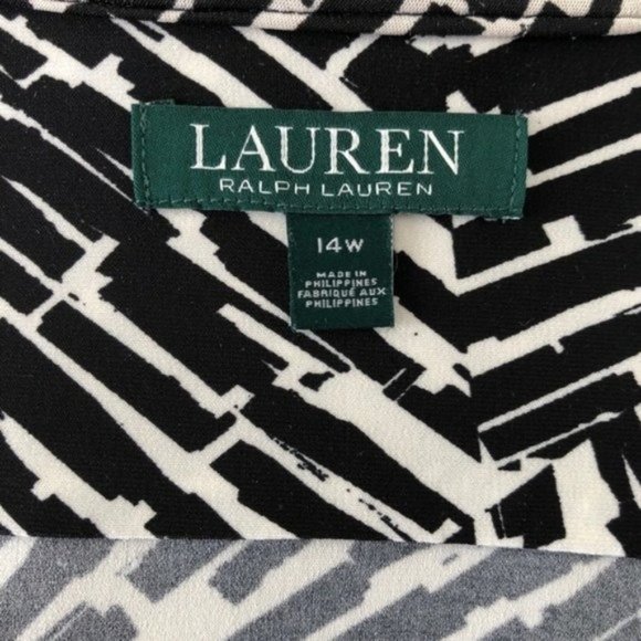 Ralph Lauren Black White Berryann Wrap Dress, 14 - Picture 3 of 7